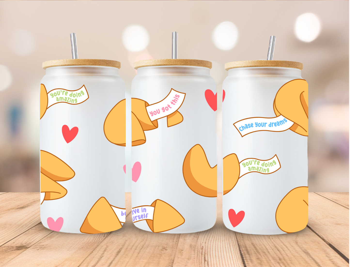 Fortune Cookies - 16 oz / 20 oz Libby UV DTF Wrap