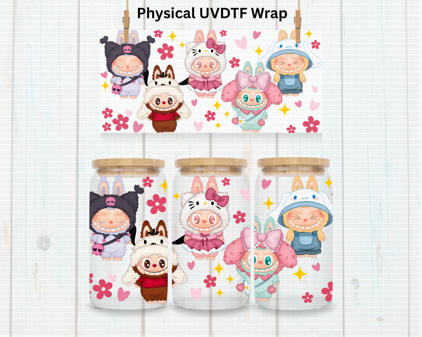 Pink Kaway Crew LaBu Bear - 16 oz / 20 oz Libby UV DTF