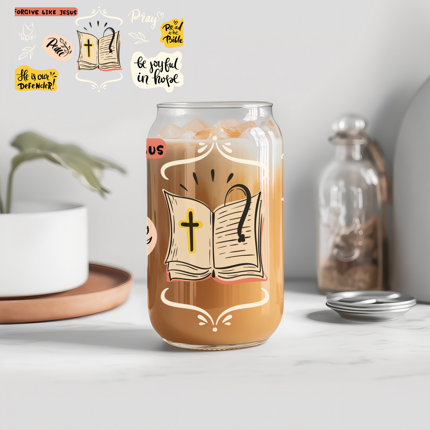 Christian Faith 3 - 16 oz Libby UV DTF Wrap