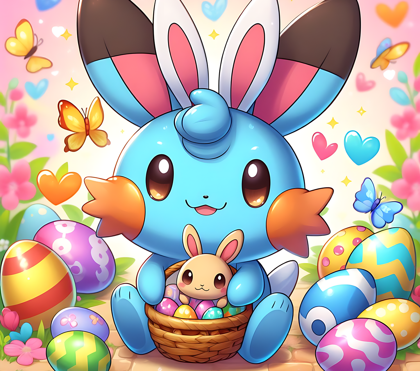 Easter Print Anime Character Bunny - 20 Oz Straight Sublimation Transfer