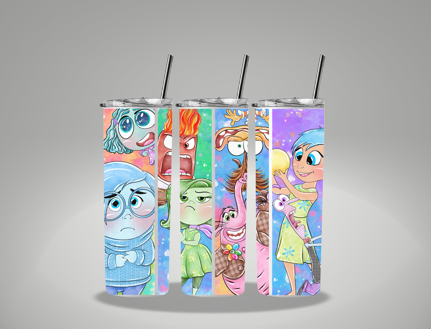 Emotion Characters - 20oz Skinny Tumbler / 25 Oz Glass Tumbler Wrap