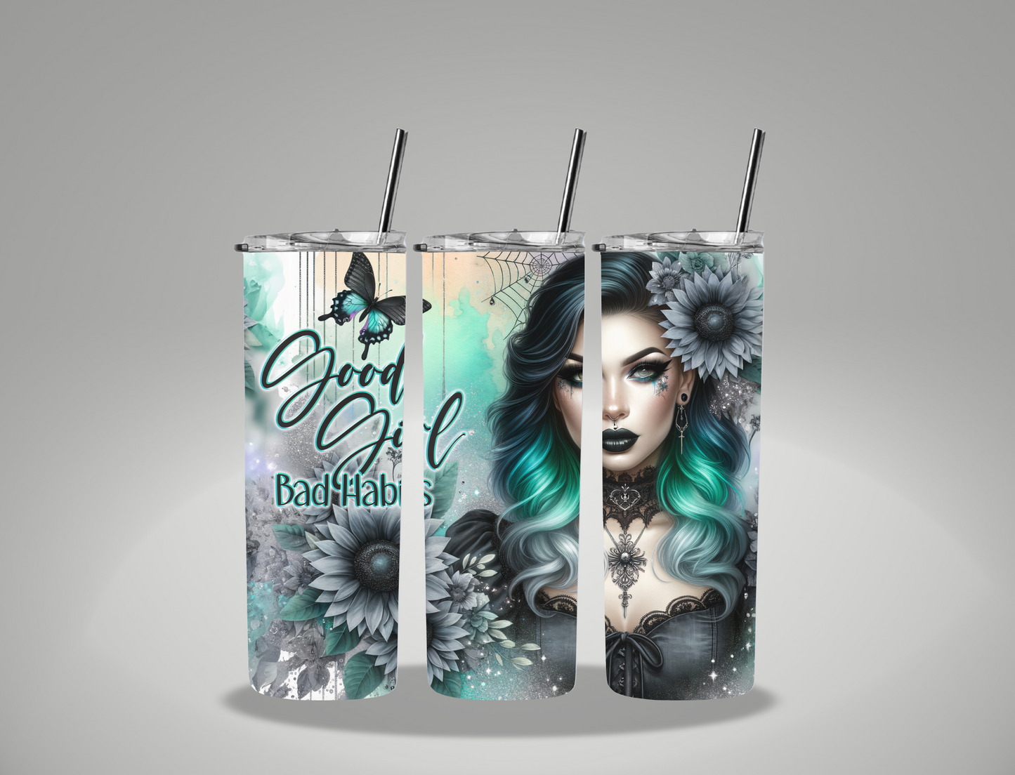 Good Girl Bad Habits - 20oz Skinny Tumbler Wrap