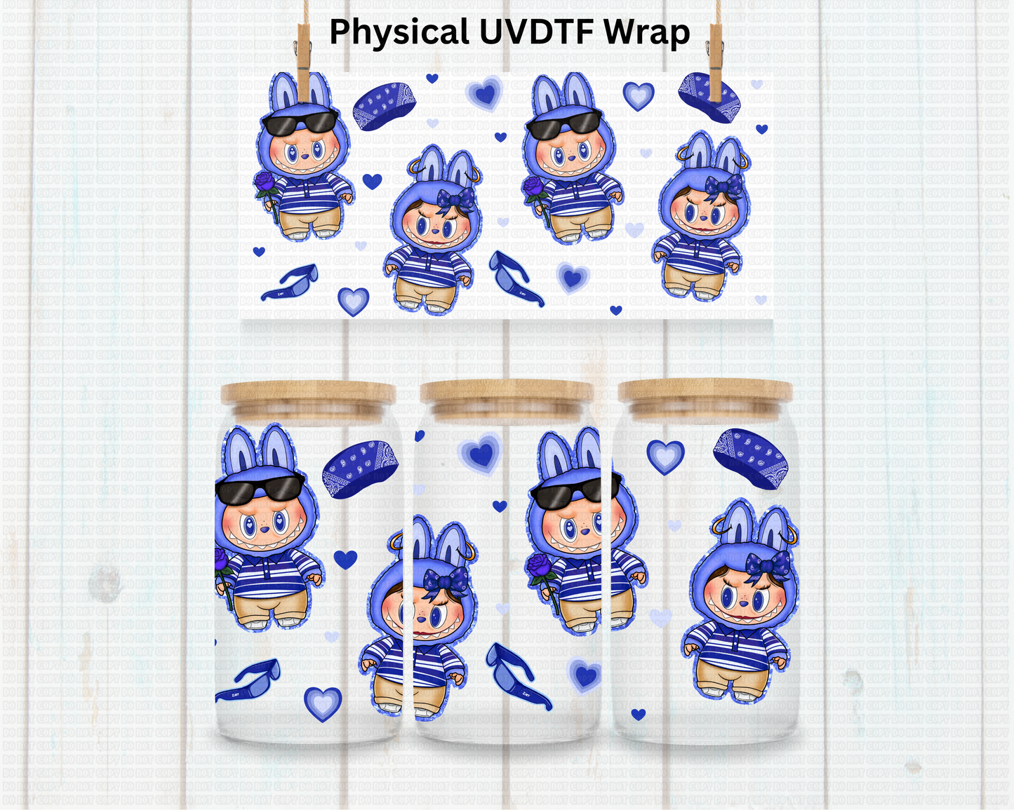 Chicano Blue Bubu Doll - 16 oz / 20 oz Libby UV DTF