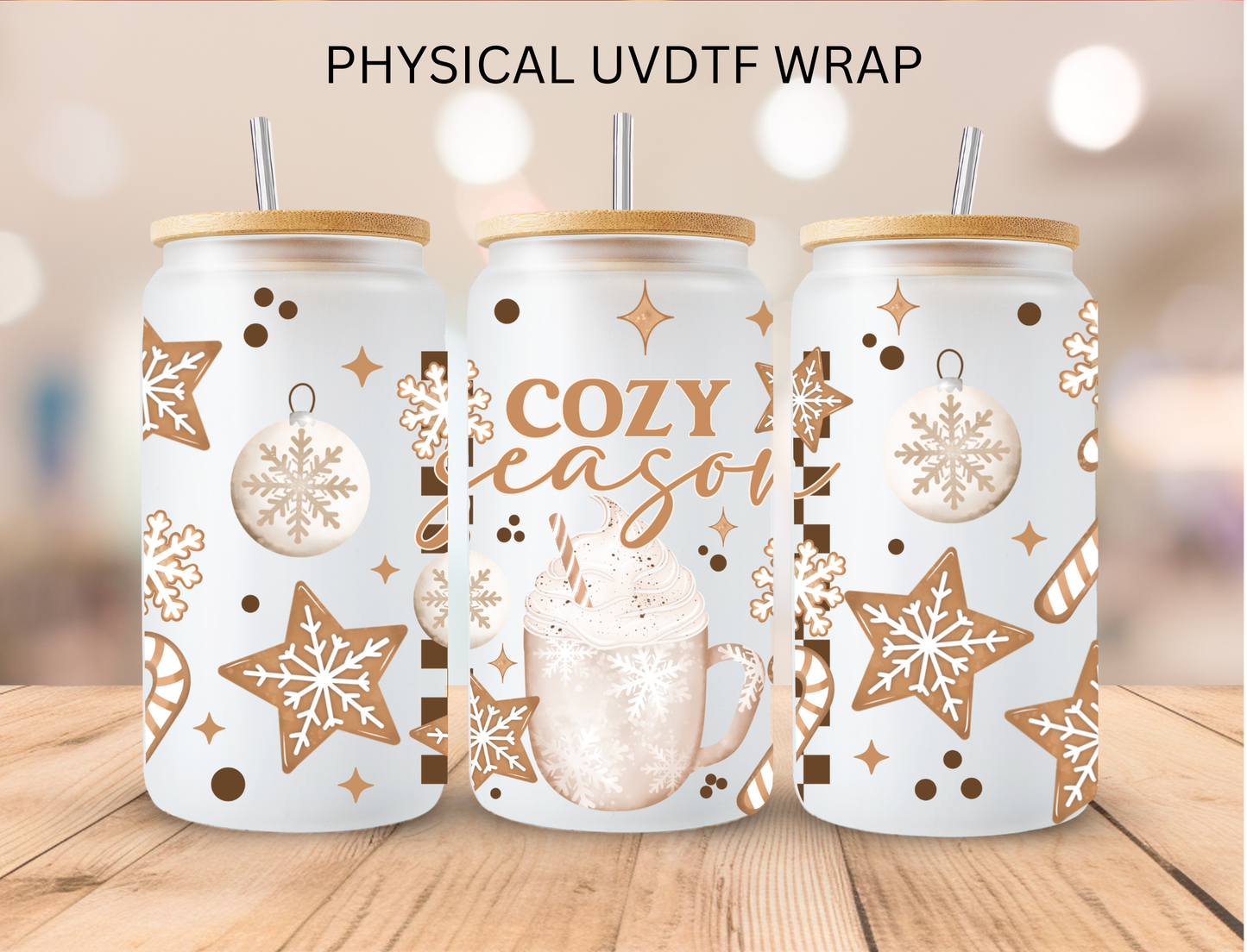Winter Cozy season - 16 oz / 20 oz Libby UV DTF Wrap