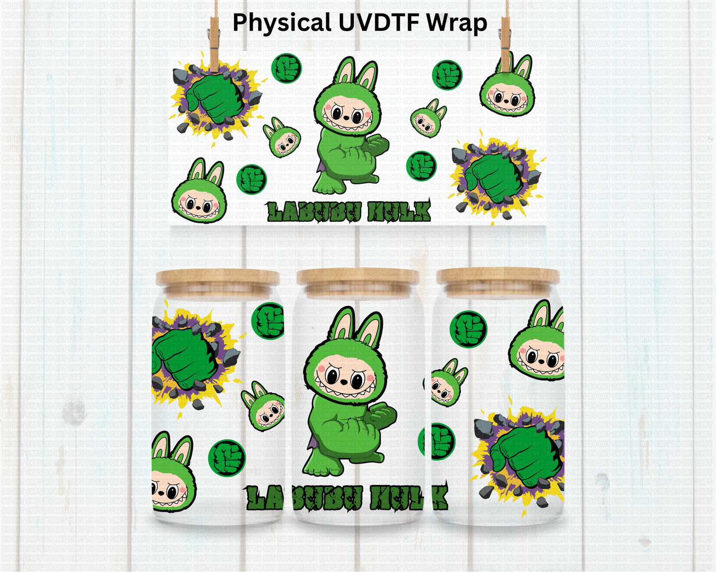 Strong Green Guy LaBu Bear - 16 oz / 20 oz Libby UV DTF