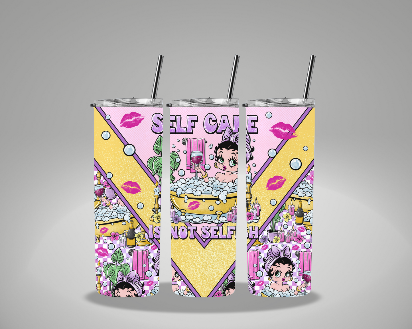 Self Care Betty - 20oz Skinny Tumbler Wrap GRAVITIES EXCLUSIVE