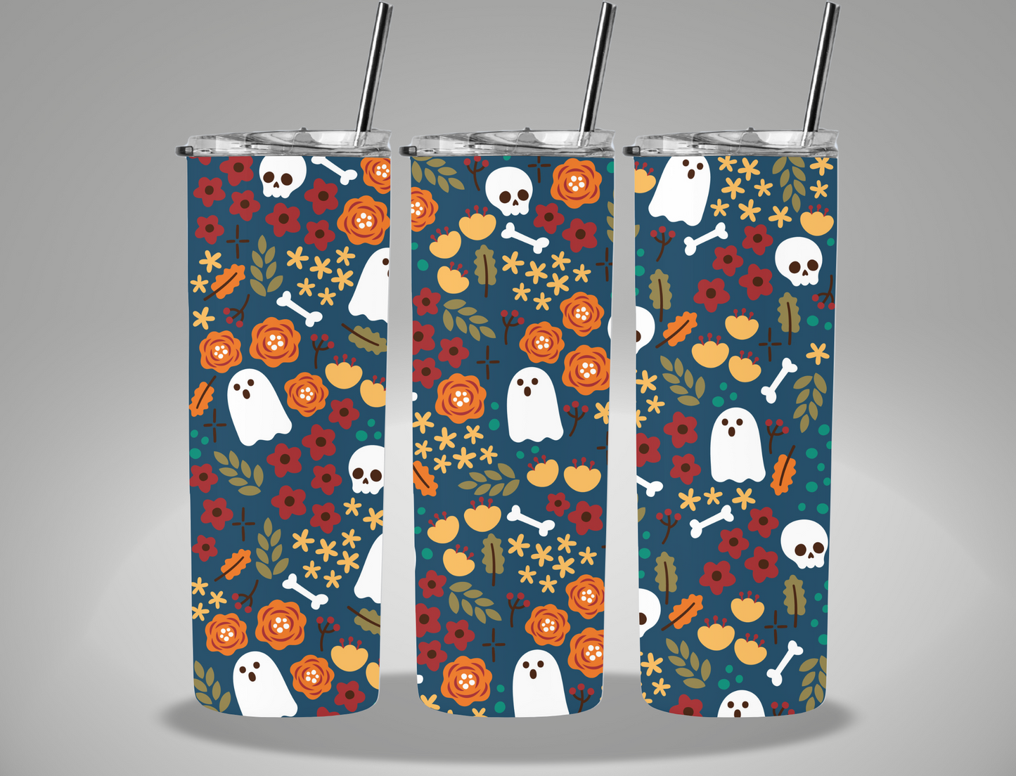 Blue Ghost Aesthetic - 20oz Skinny Tumbler Wrap