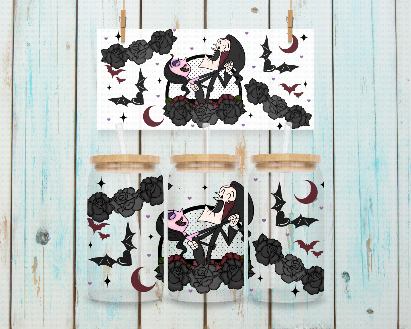 Grim Of Love NBC - 16 oz / 20 oz Libby UV DTF Wrap Moon Made EXCLUSIVE