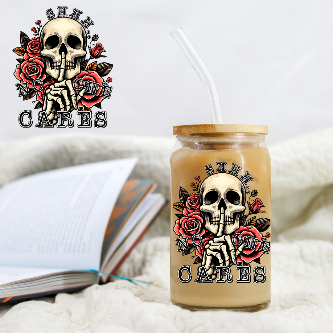 Skeleton No One Cares - UVDTF decals EXCLUSIVE DESIGNER