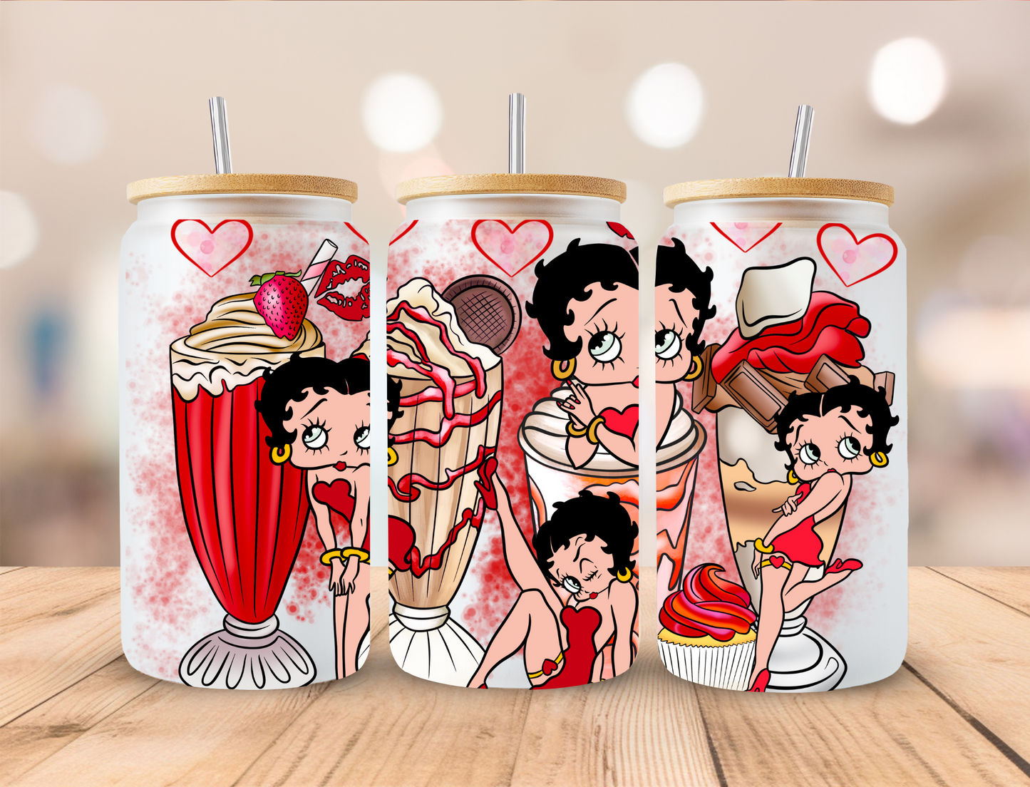 Valentines Boop - 16 oz / 20 oz Libby UV DTF Wrap