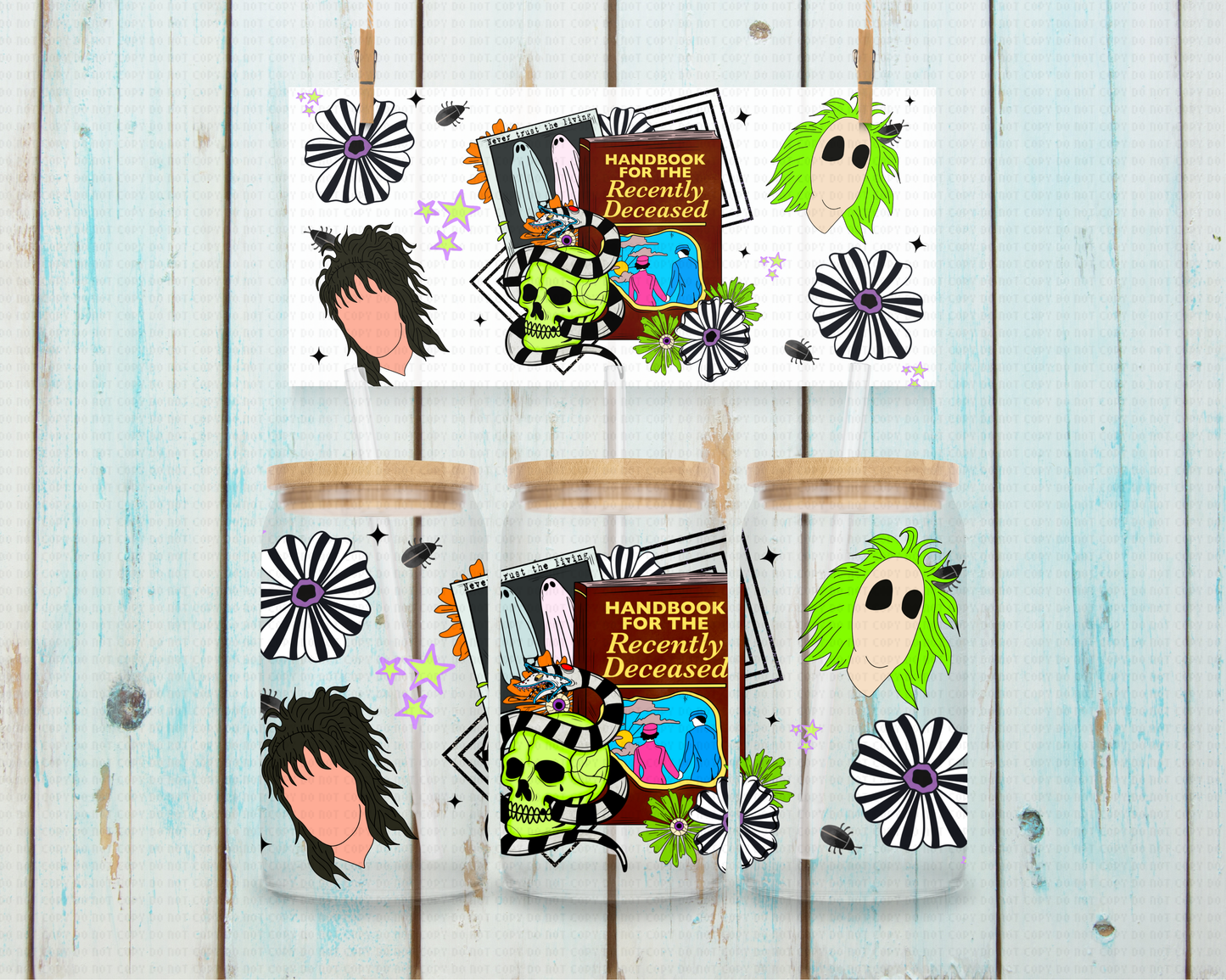 Beetle Juice - 16 oz / 20 oz Libby UV DTF Wrap Moon Made EXCLUSIVE