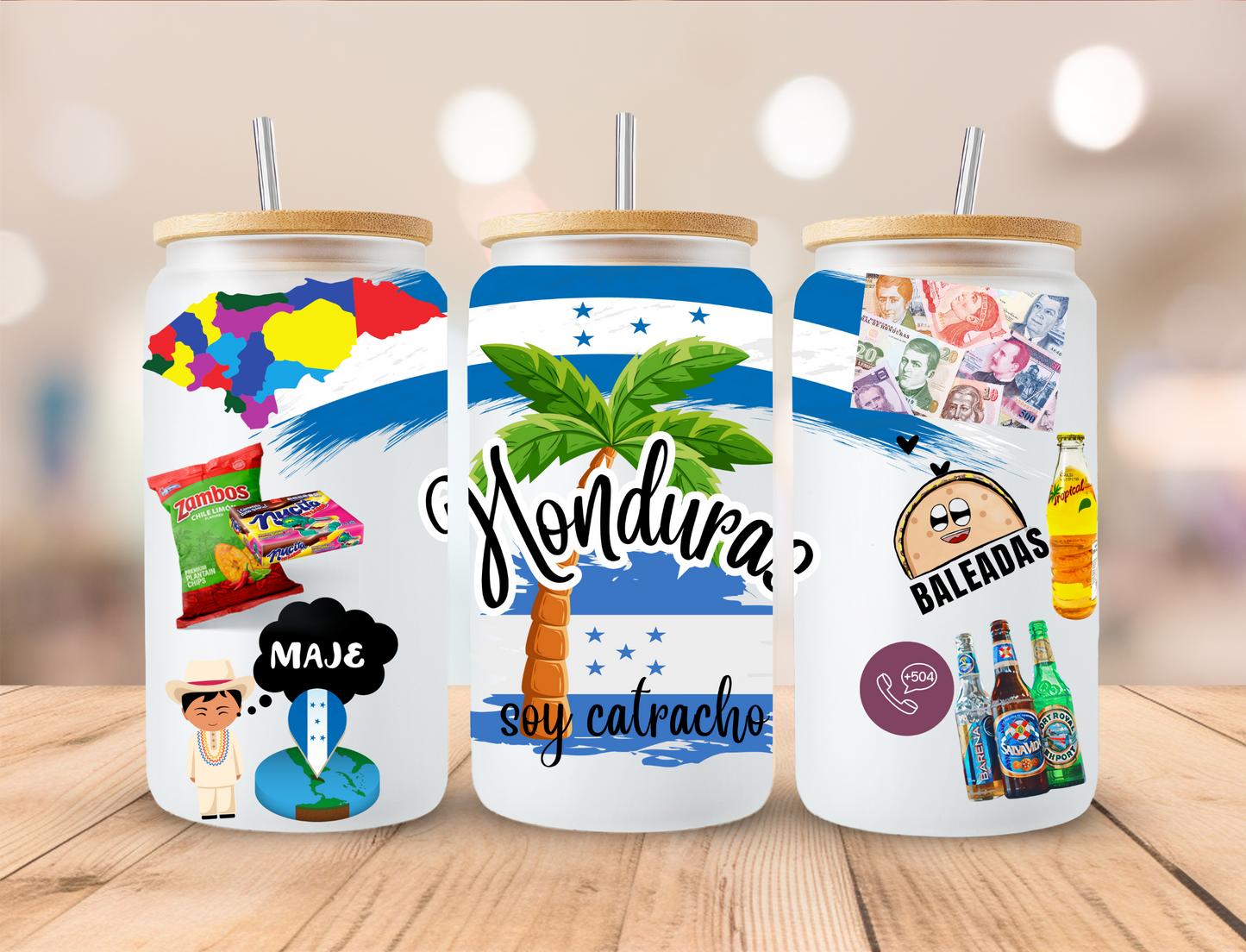 Honduras Soy Catracho - 16 oz / 20 oz Libby UV DTF Wrap
