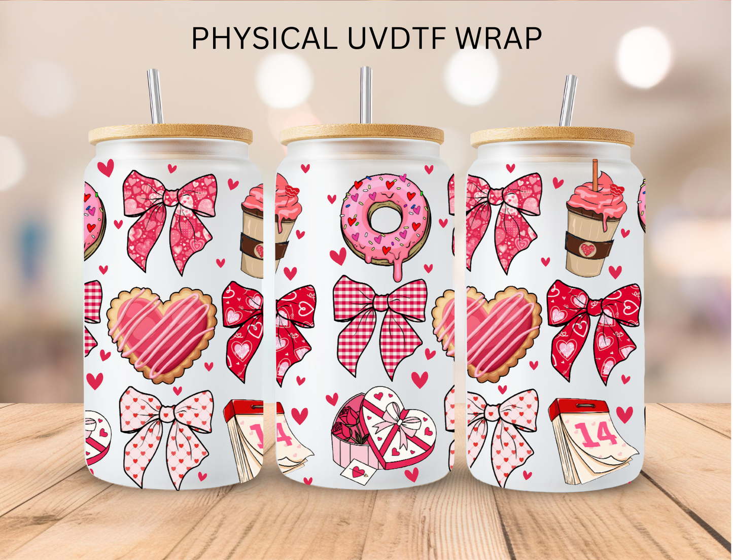 Valentines Coffee and Donuts - 16 oz / 20 oz Libby UV DTF