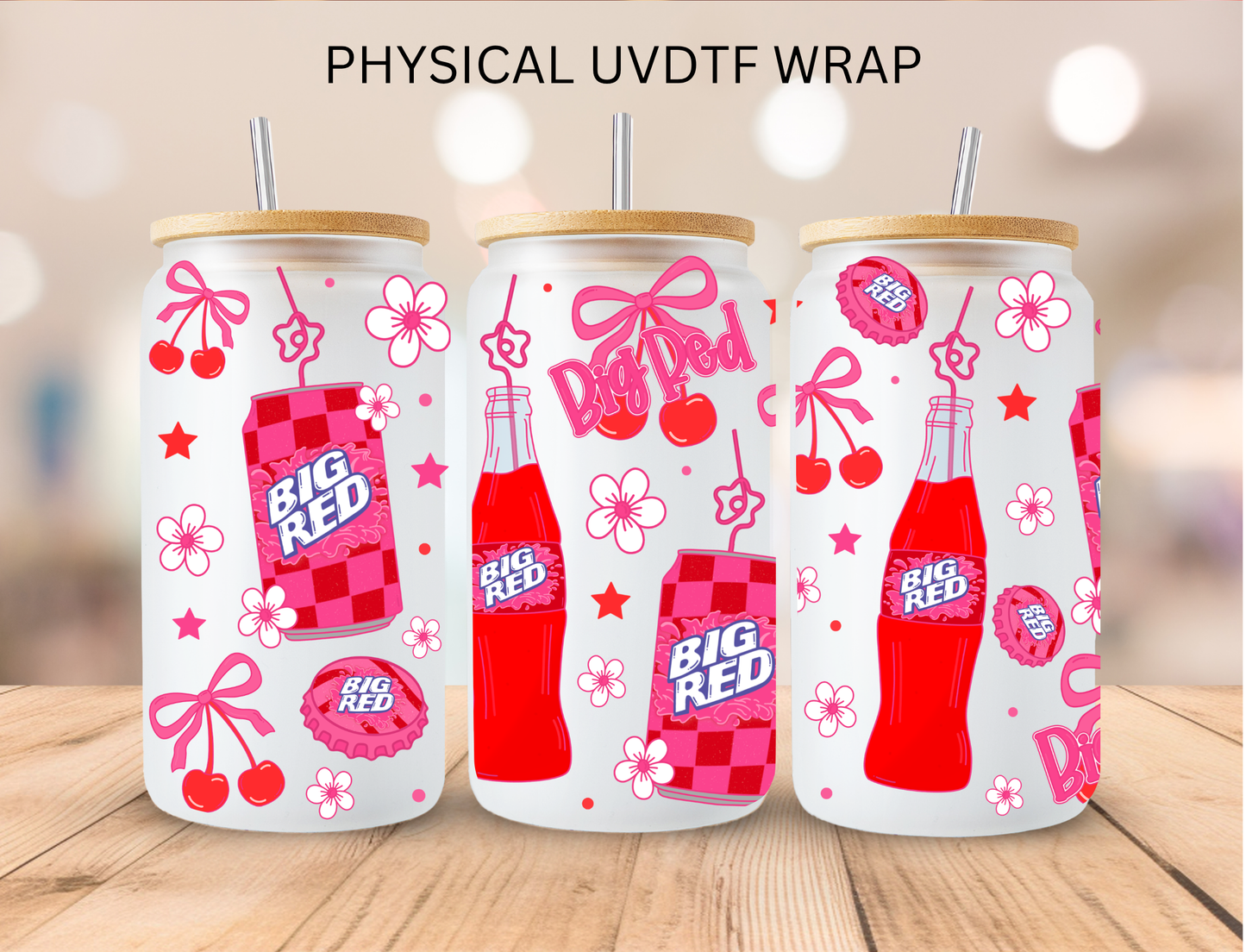 Checkered Big Red - 16 oz / 20 oz Libby UV DTF Wrap