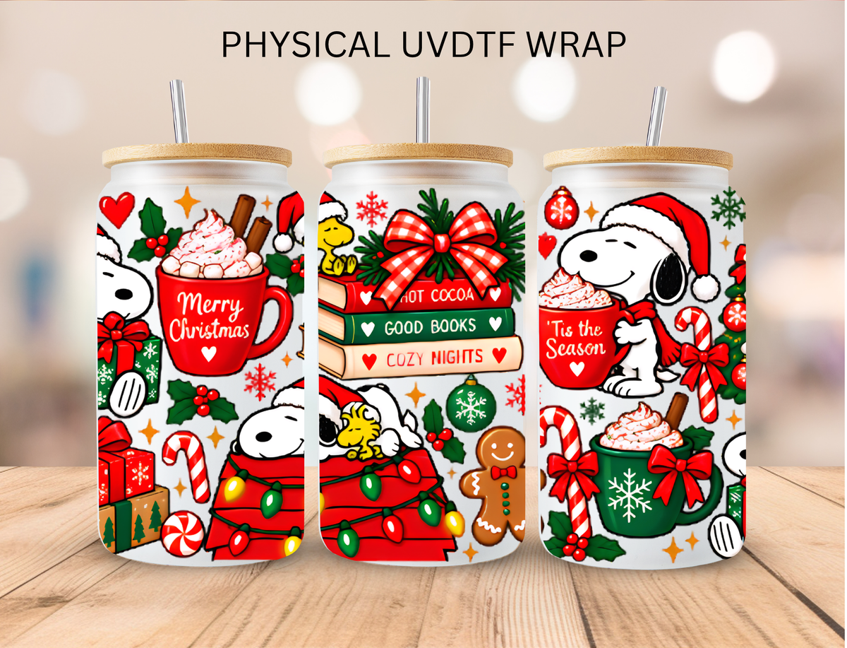 Christmas Snoop Dog - 16 oz / 20 oz Libby UV DTF Wrap