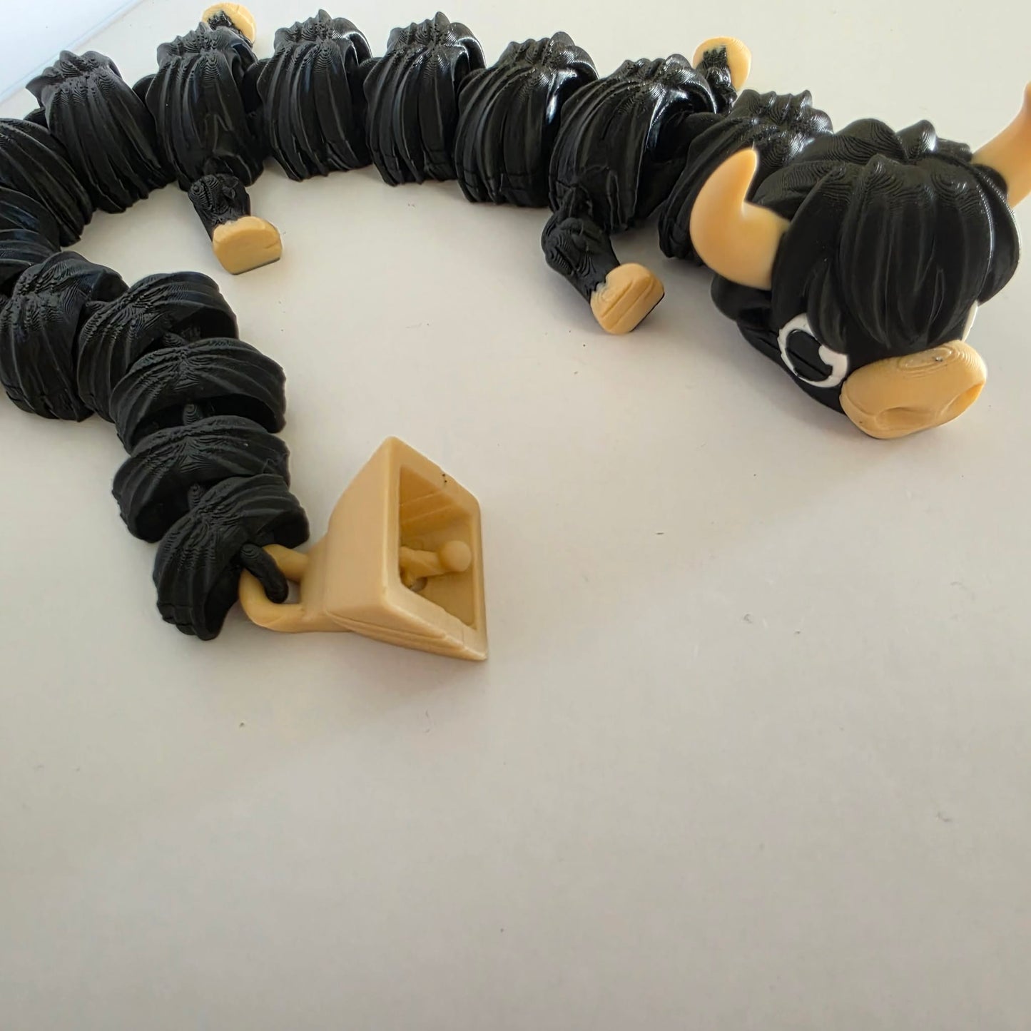 Articulated Flexi Highland Cow Bell Dragon Poseable 3D Printed Toy