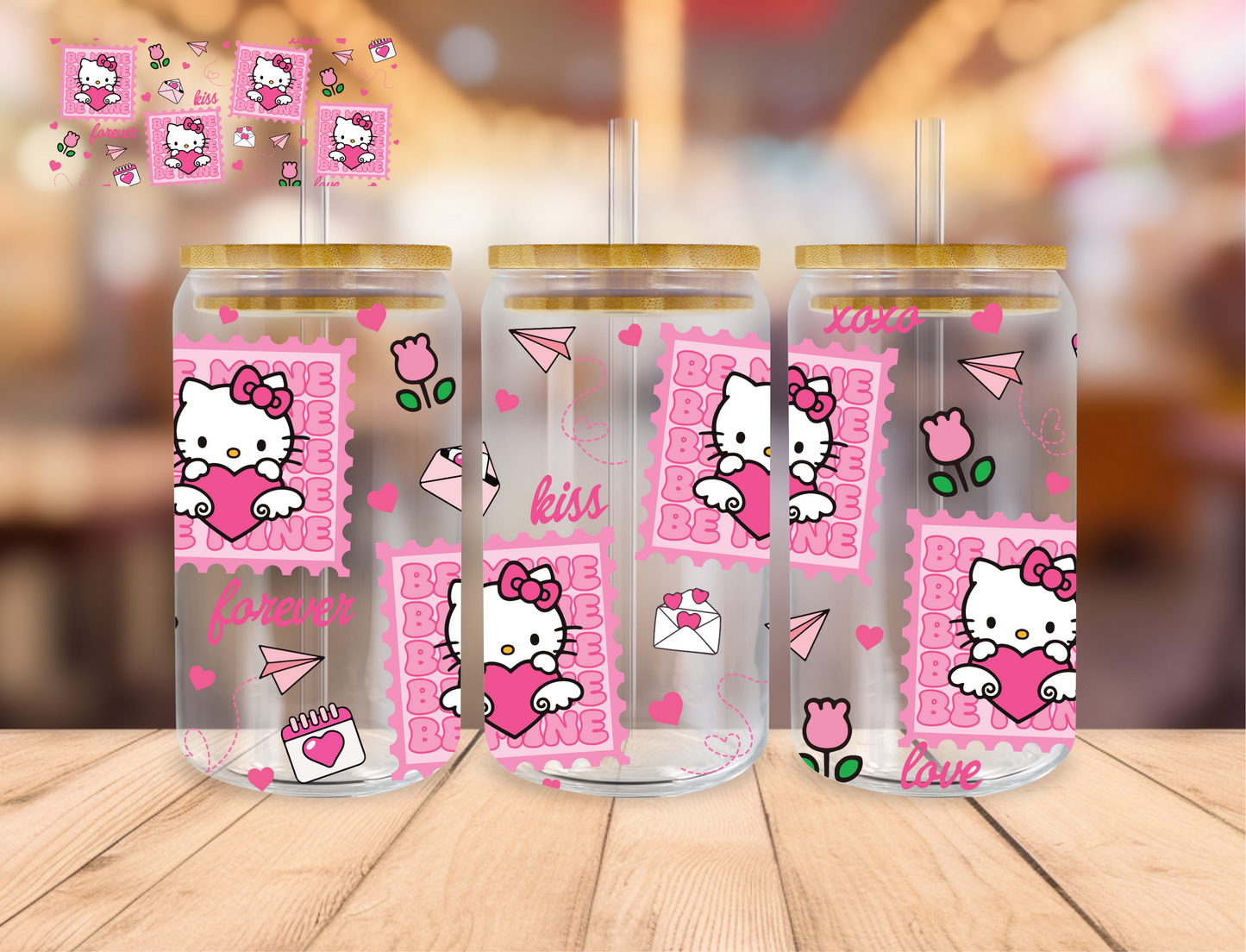 Kitty Love Stamps - 16 oz / 20 oz Libby UV DTF Wrap (Copy)