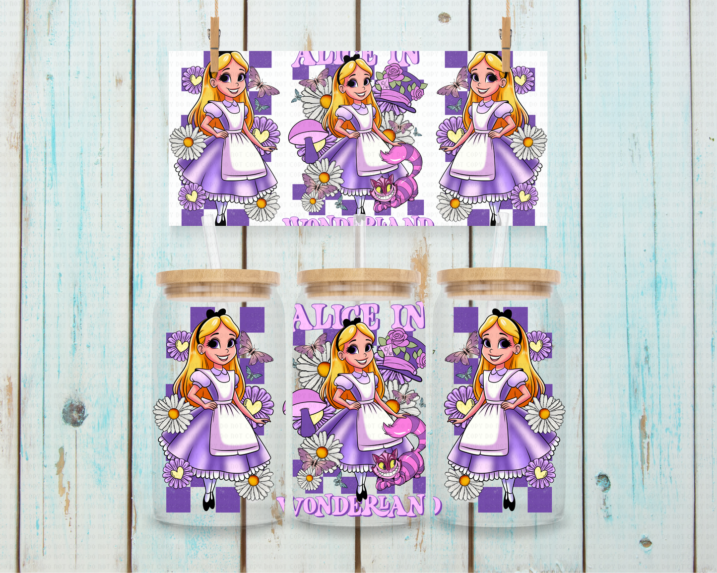 Checkered Alice - 16 oz / 20 oz Libby UV DTF Wrap CStage EXCLUSIVE