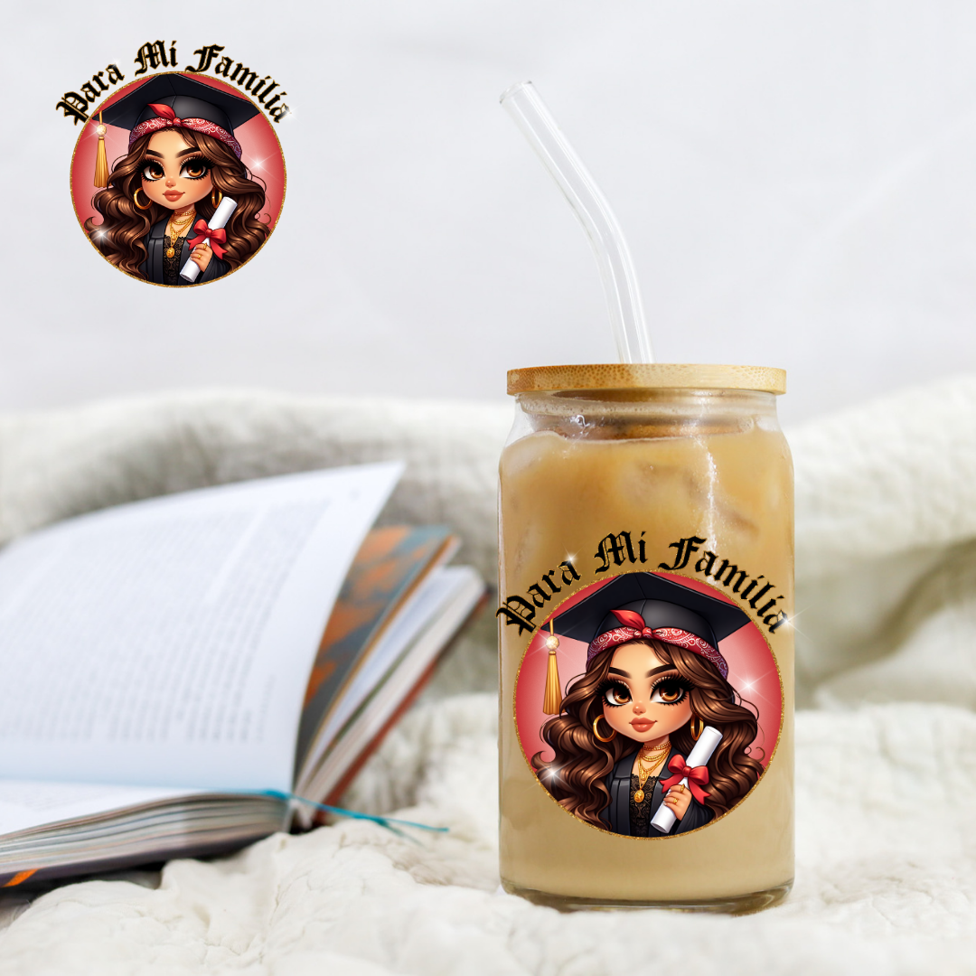 Chicano Graduation Red Para Mi Familia - UV DTF Libby Decal