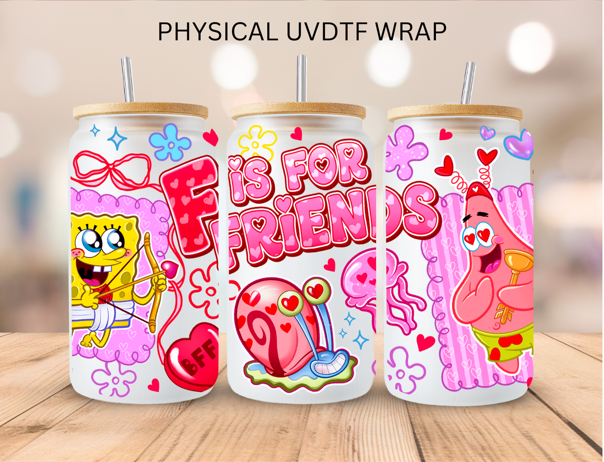 Valentines Sponge Friends - 16 oz / 20 oz Libby UV DTF