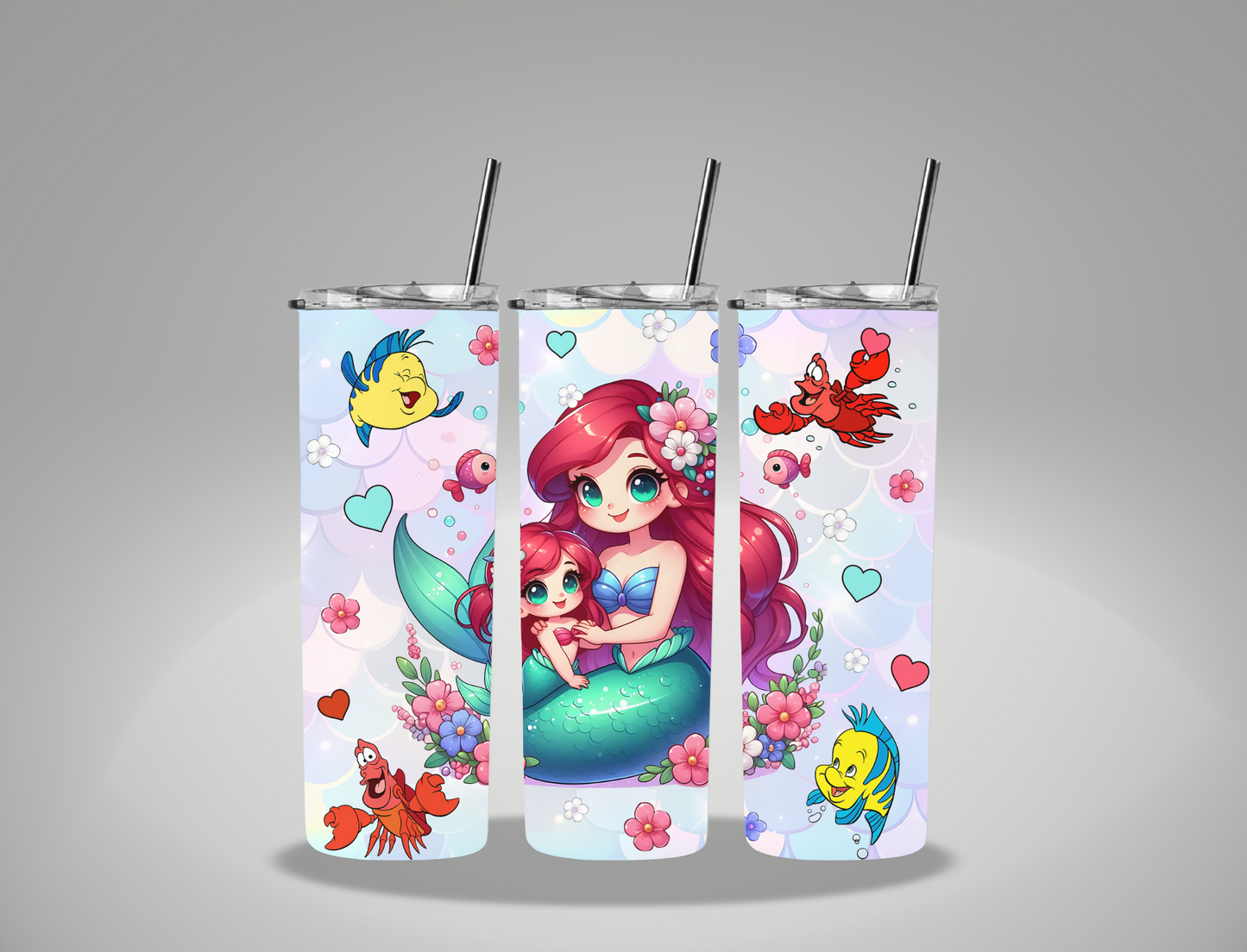 Mermaid Princess - 20oz Skinny Tumbler Wrap