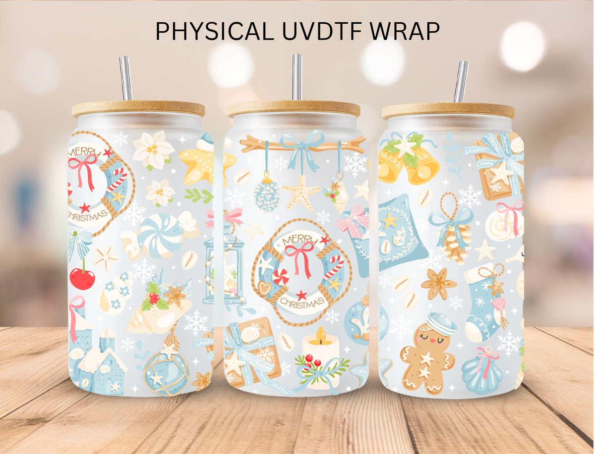 Sailor Merry Christmas - 16 oz / 20 oz Libby UV DTF Wrap