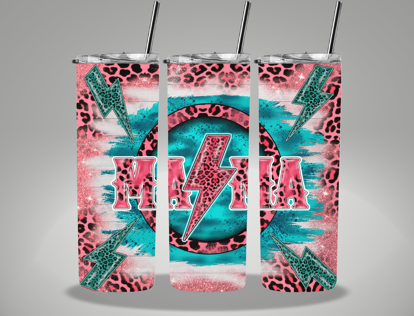 Mother's Day Retro Lightning Mama - 20oz Skinny Tumbler Wrap