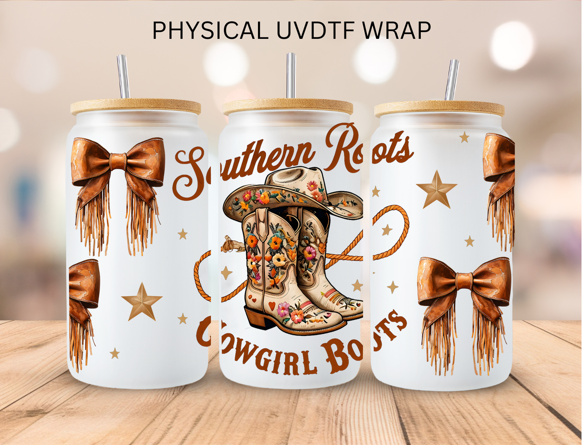 Western Southern Roots Western Boots - 16 oz / 20 oz Libby UV DTF
