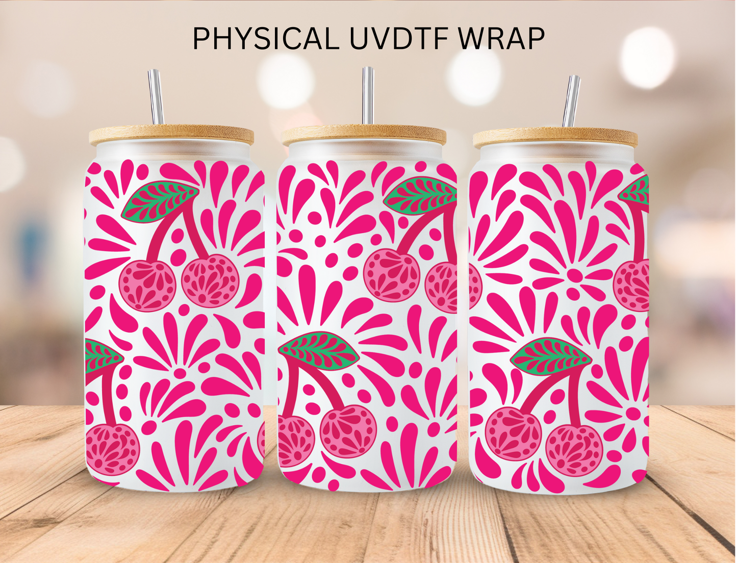 Pink Cherry Talavera - 16 oz / 20 oz Libby UV DTF