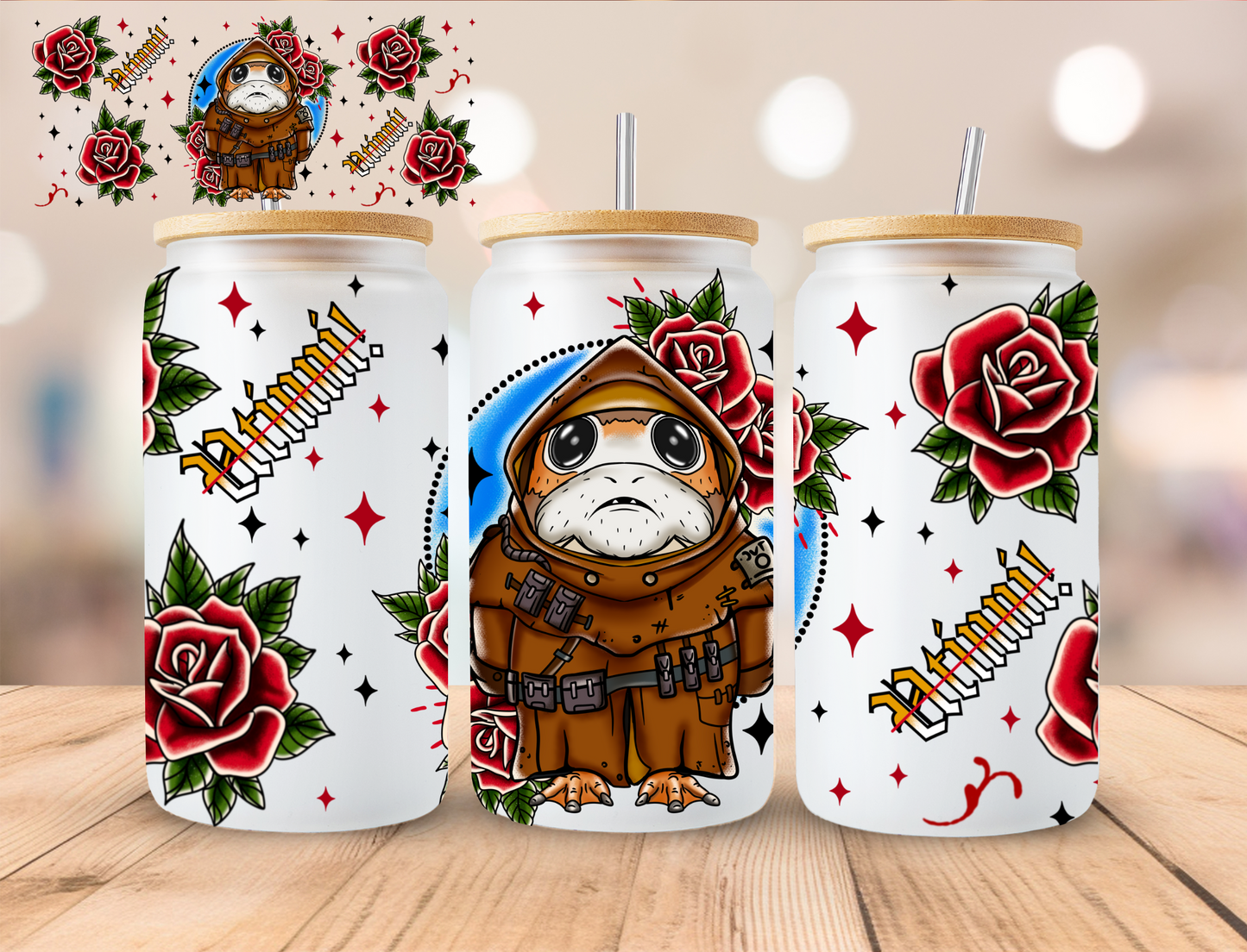 Utinni Star Hero - 16 oz / 20 oz Libby UV DTF Wrap sUPRIMA EXCLUSIVE