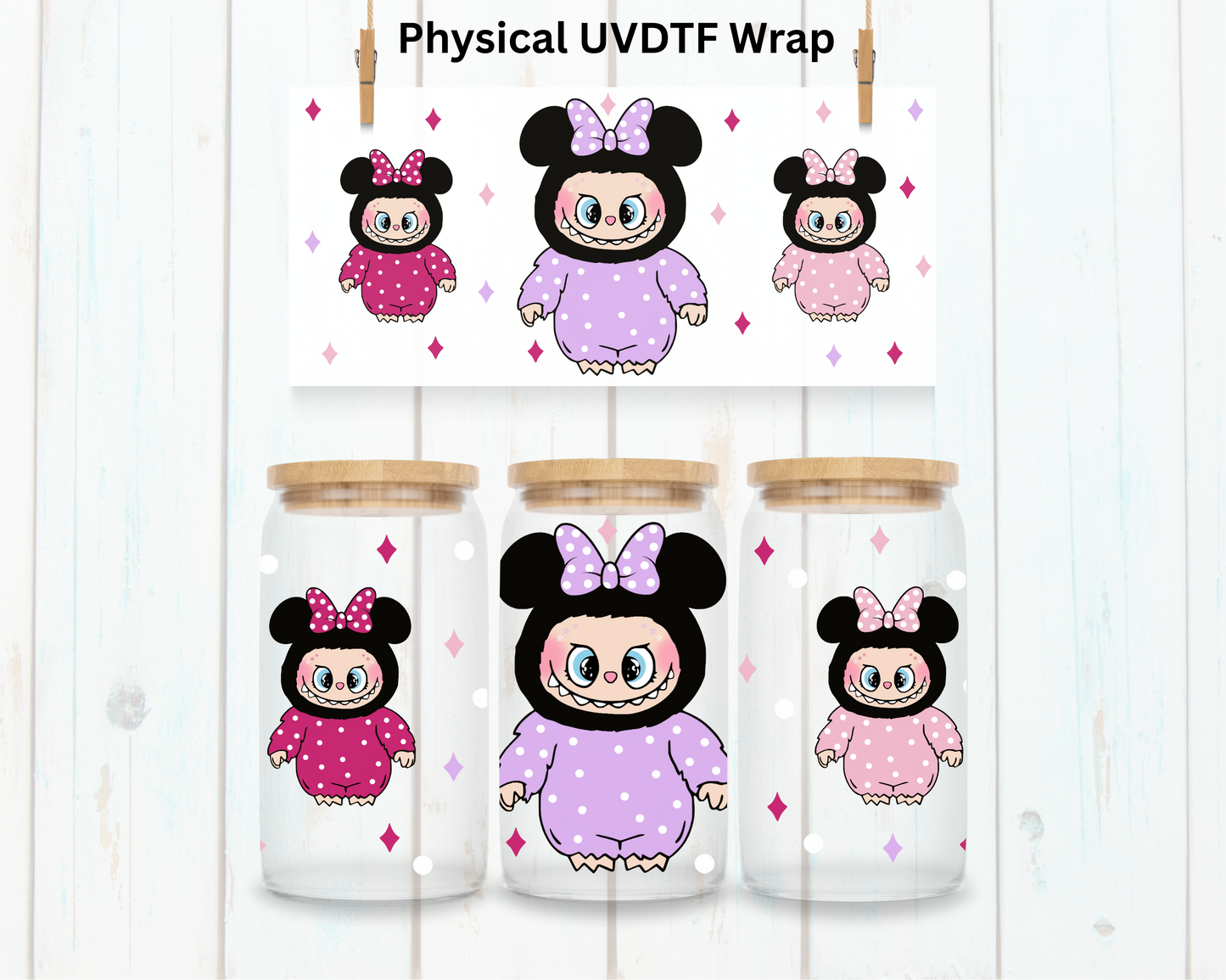 Mouse Pastel LaBu Bears Head - 16 oz / 20 oz Libby UV DTF