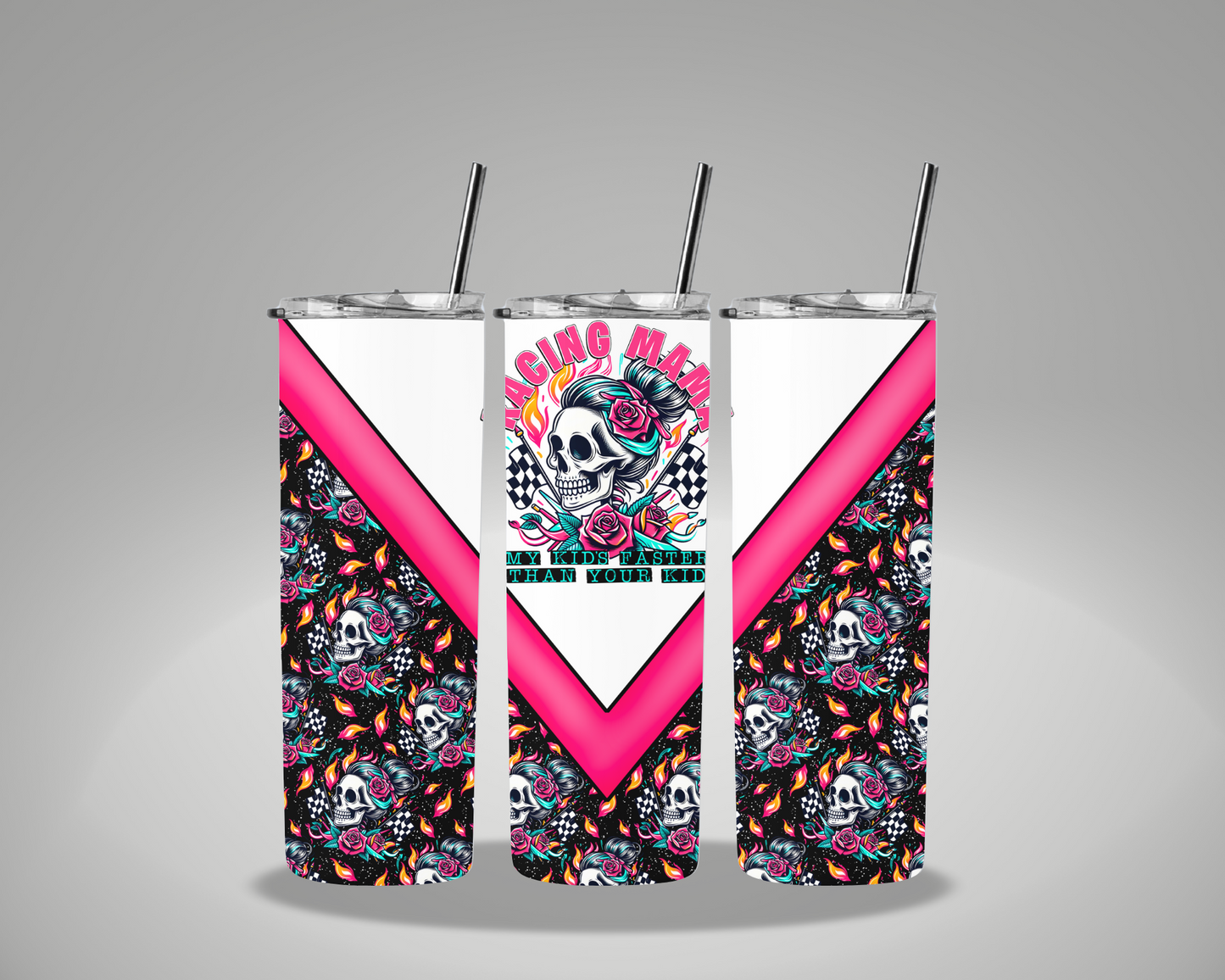 Racing Mama Skellie - 20oz Skinny Tumbler Wrap EEE EXCLUSIVE