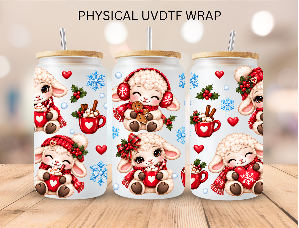 Christmas Sheep - 16 oz / 20 oz Libby UV DTF Wrap