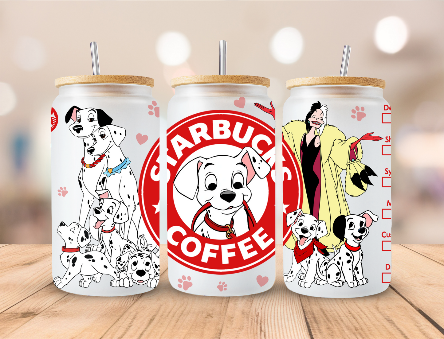 Dalmation Coffee SB - 16 oz / 20 oz Libby UV DTF Wrap