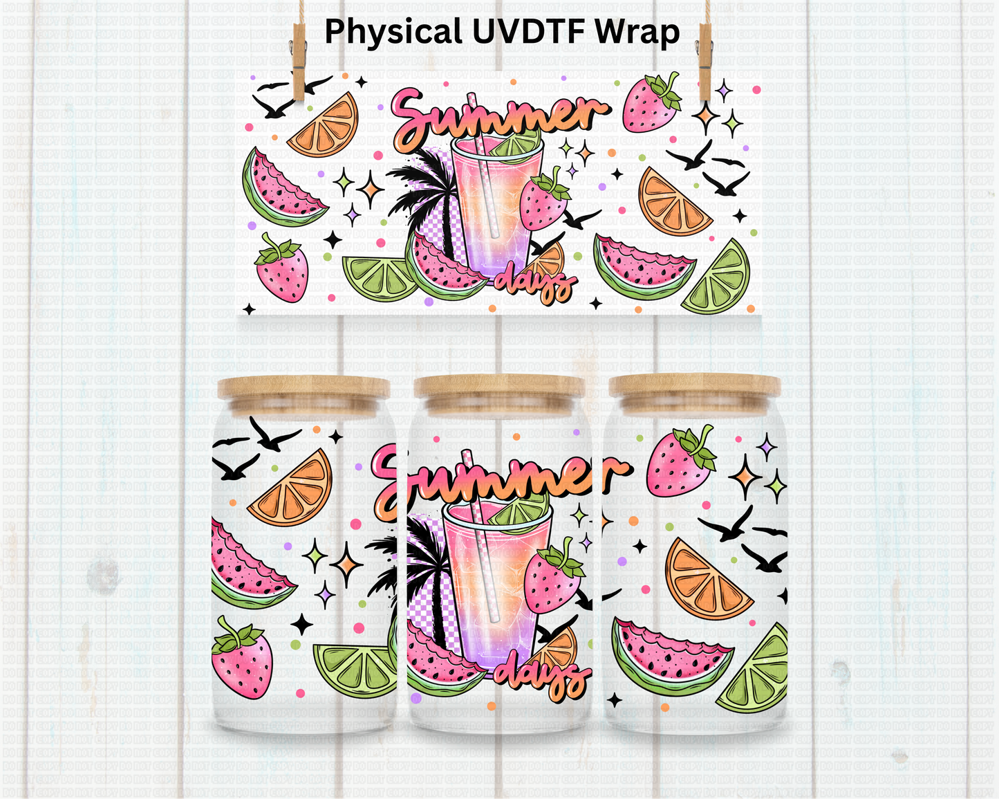 Watermelon Summer Days - 16 oz / 20 oz Libby UV DTF