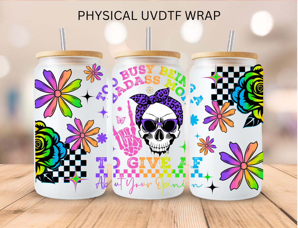 Rainbow Bad A** Mom - 16 oz / 20 oz Libby UV DTF