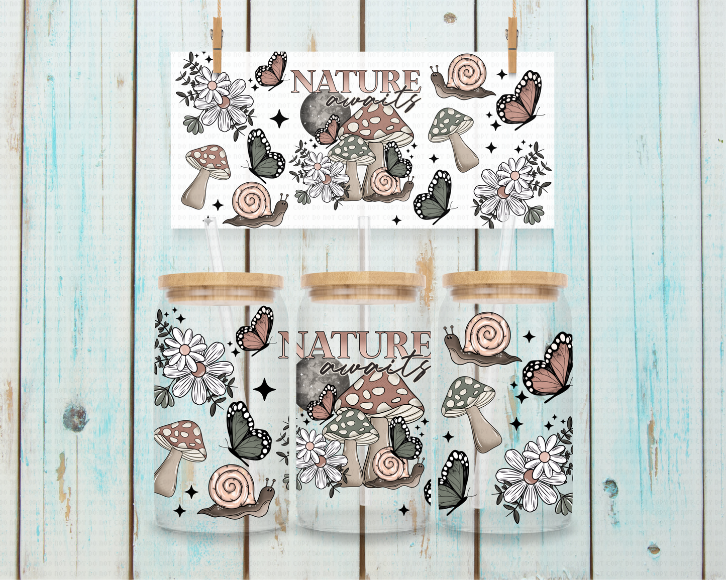 Nature Awaits - 16 oz / 20 oz Libby UV DTF Wrap Cerra EXCLUSIVE