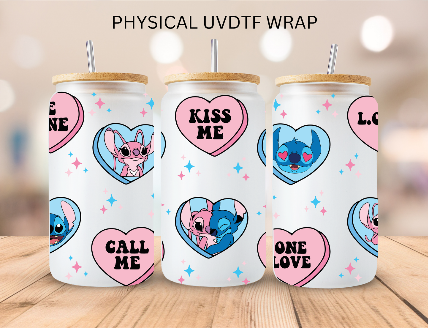 Valentines Kiss Me Alien Conversation Hearts - 16 oz / 20 oz Libby UV DTF