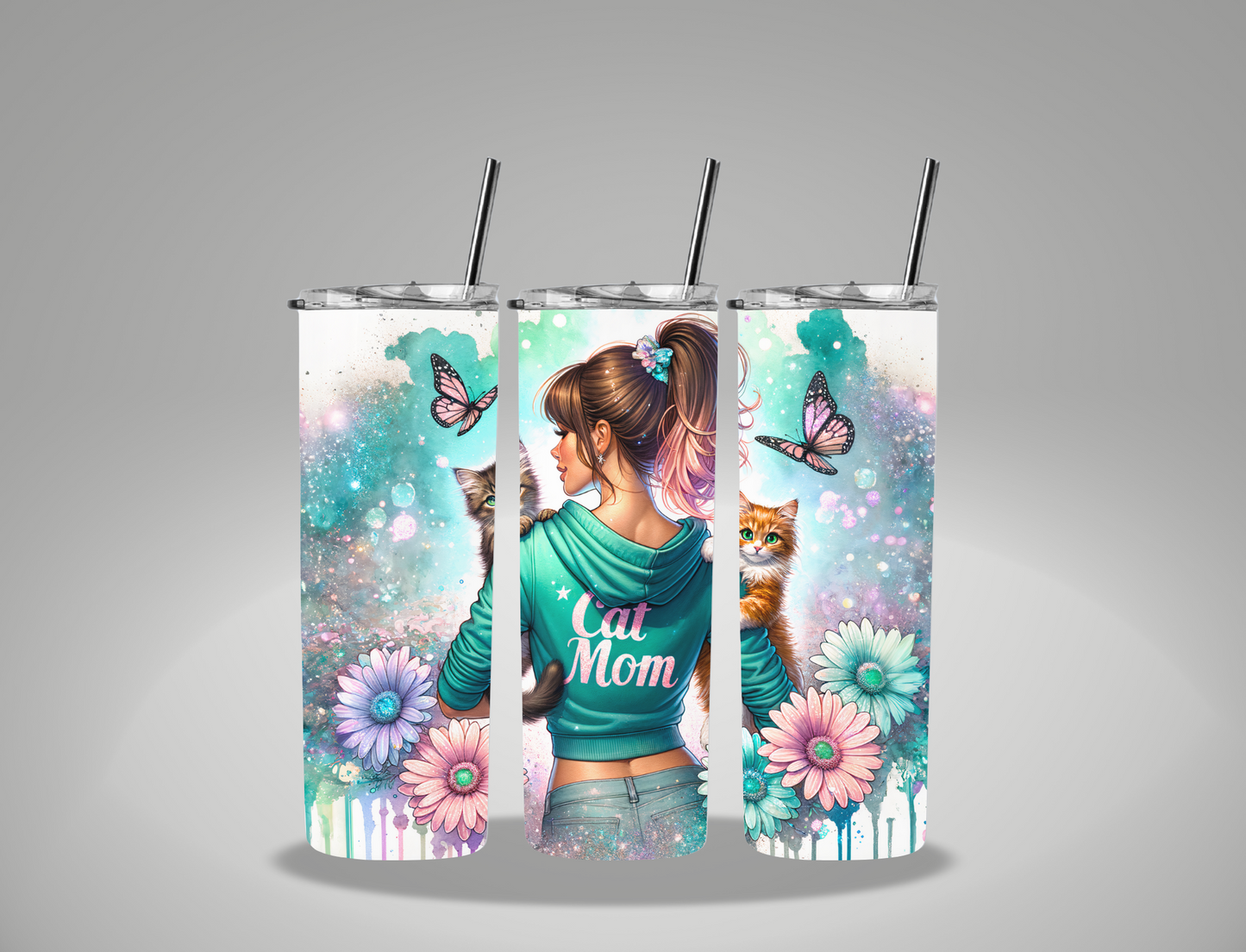 Cat Mom - 20oz Skinny Tumbler Wrap
