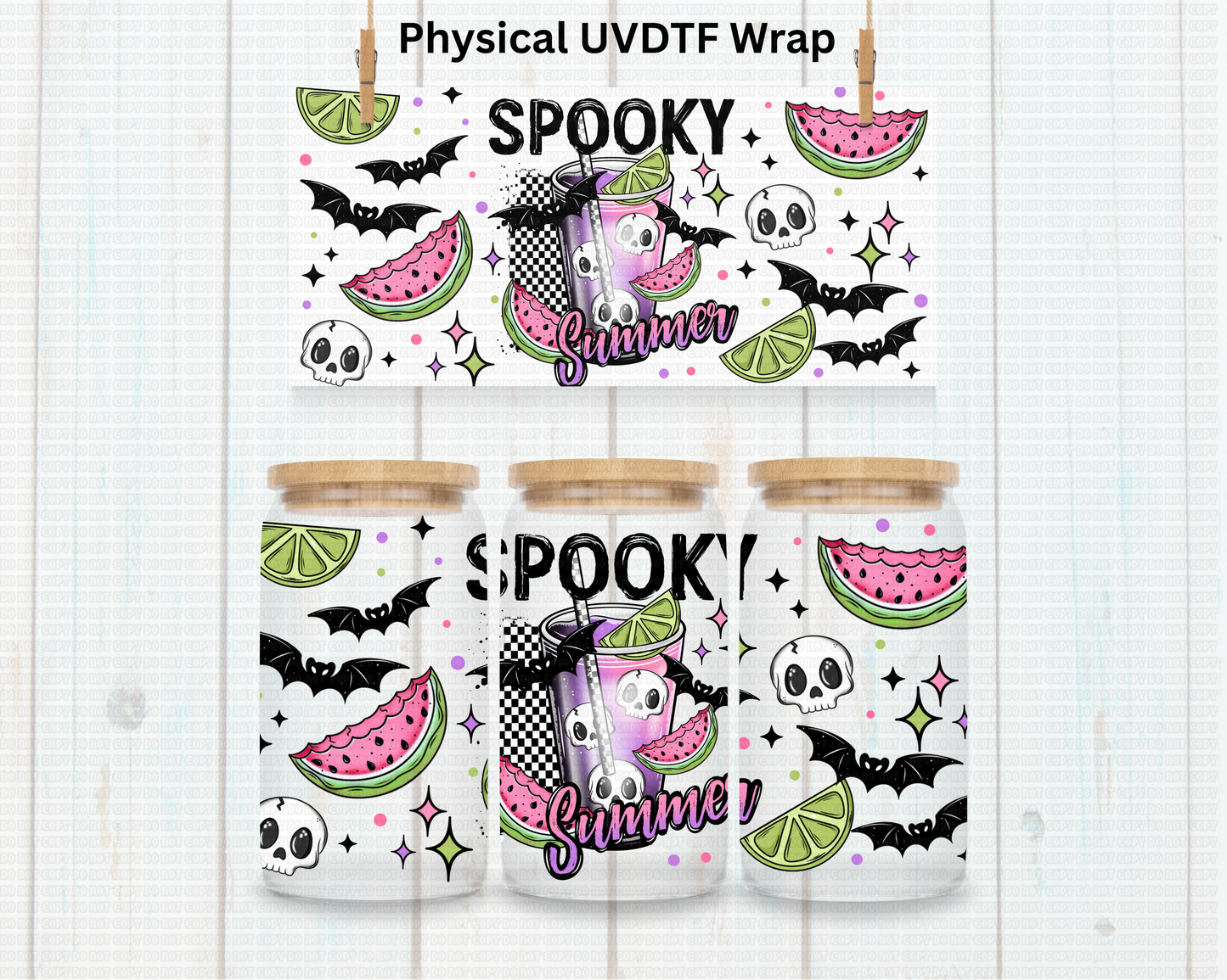 Watermelon Halloween Spooky Summer - 16 oz / 20 oz Libby UV DTF