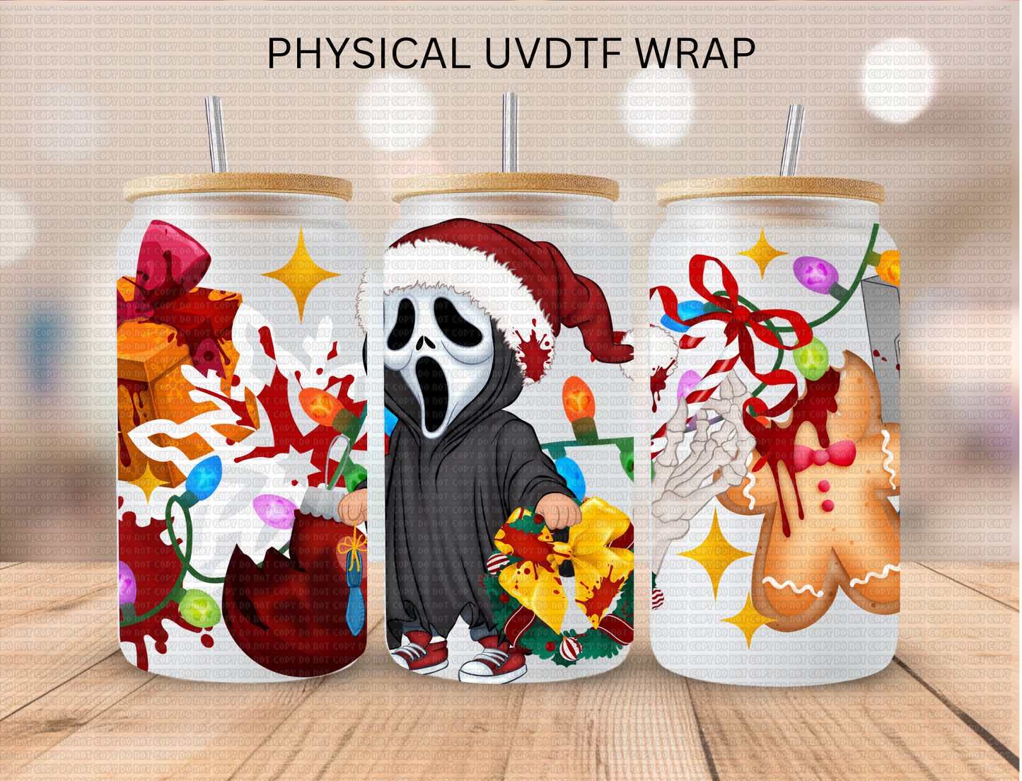 Scream Christmas - 16 oz / 20 oz Libby UV DTF Wrap