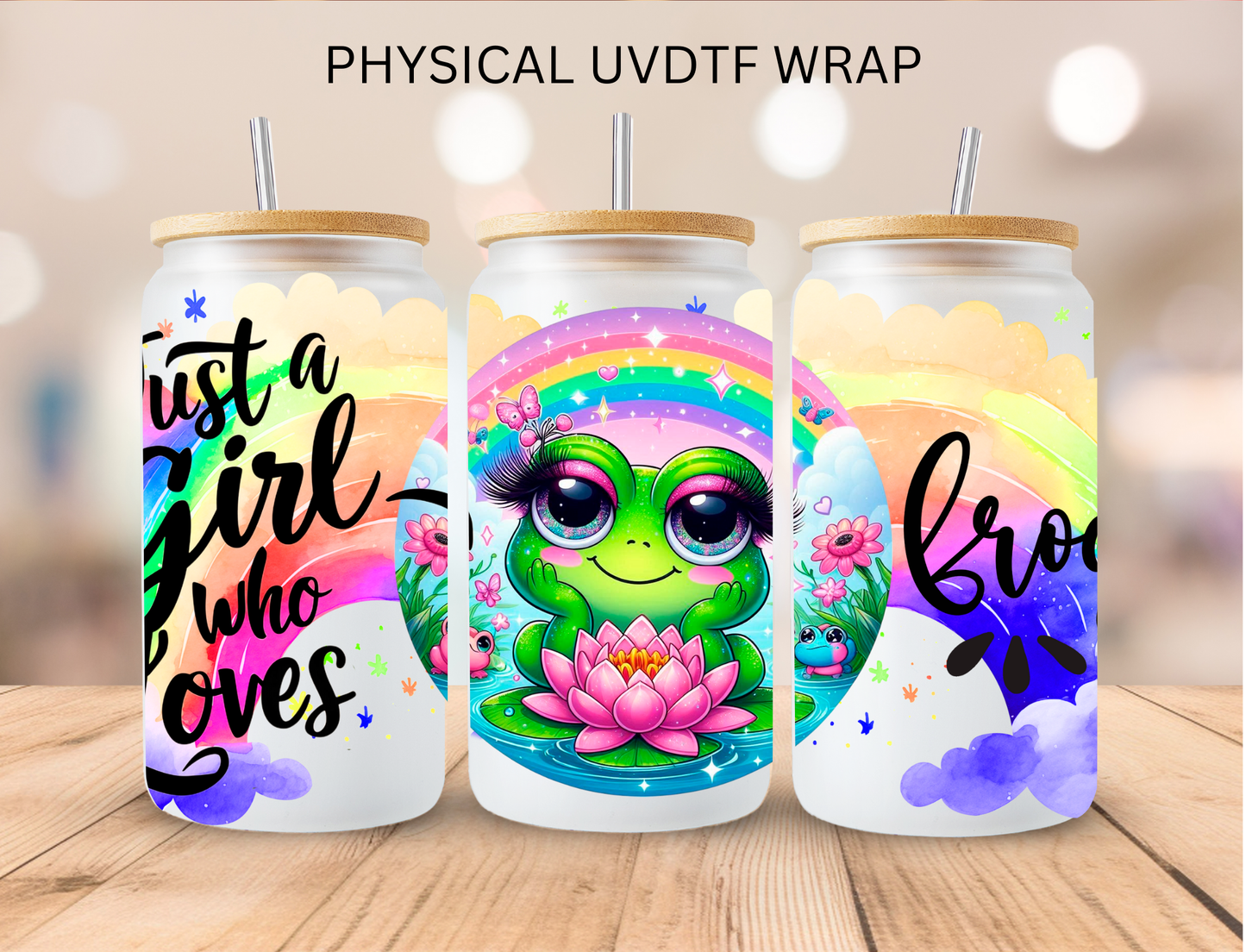 Just a Girl Who Loves Frogs - 16 oz / 20 oz Libby UV DTF