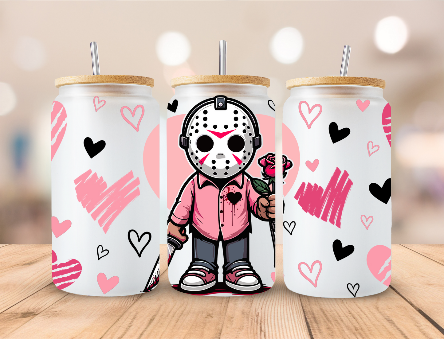 Valentines Horror - 16 oz / 20 oz Libby UV DTF Wrap