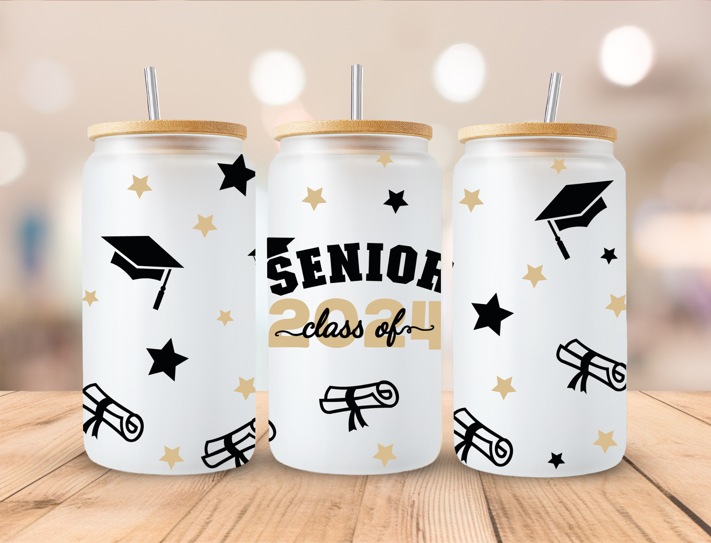 Senior Class Of 2024 Graduate Graduation Wrap - 16 oz / 20 oz Libby UV DTF Wrap