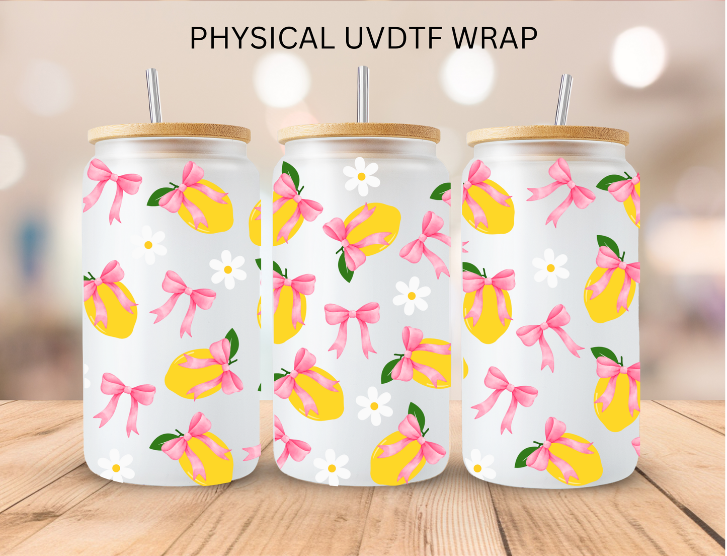 Coquette Lemons - 16 oz / 20 oz Libby UV DTF Wrap