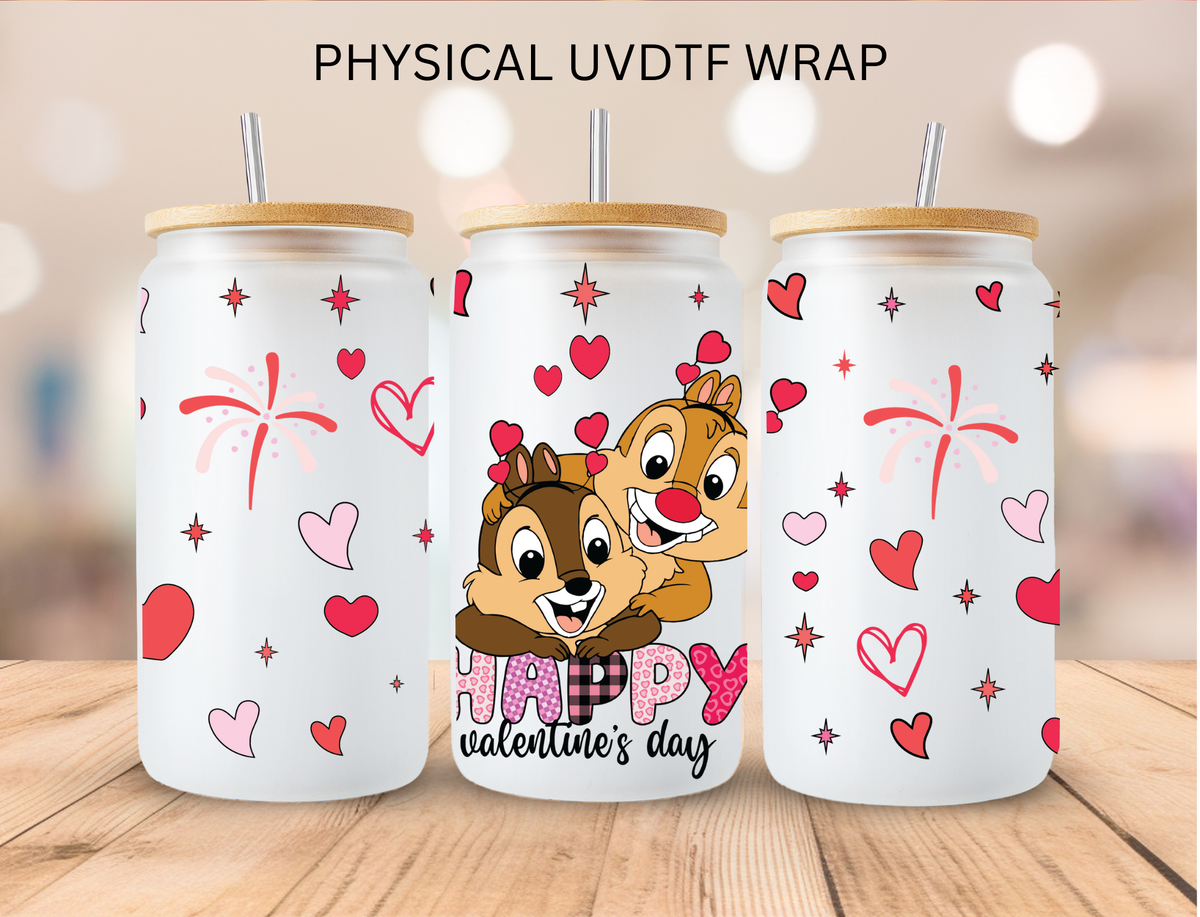 Valentine Chipmunks - 16 oz / 20 oz Libby UV DTF