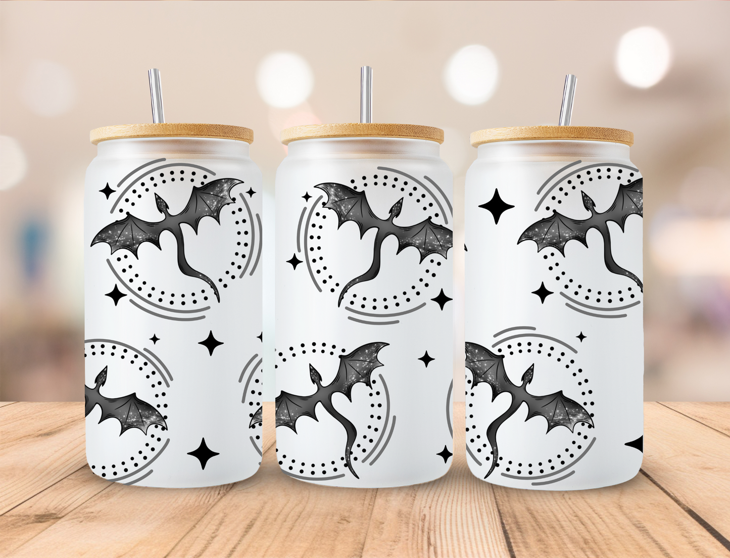 Bookish Fourth Wing Dragons - 16 oz / 20 oz Libby UV DTF Wrap