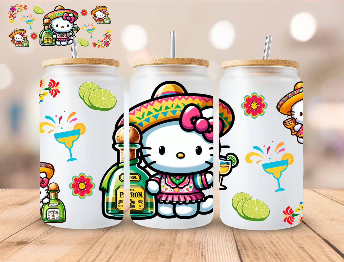 Spanish Kitty - 16 oz / 20 oz Libby UV DTF Wrap