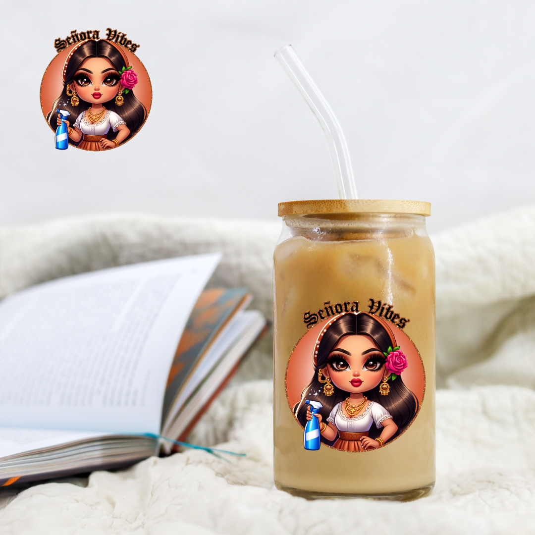 Chicano Orange Senora Vibes - UV DTF Libby Decal