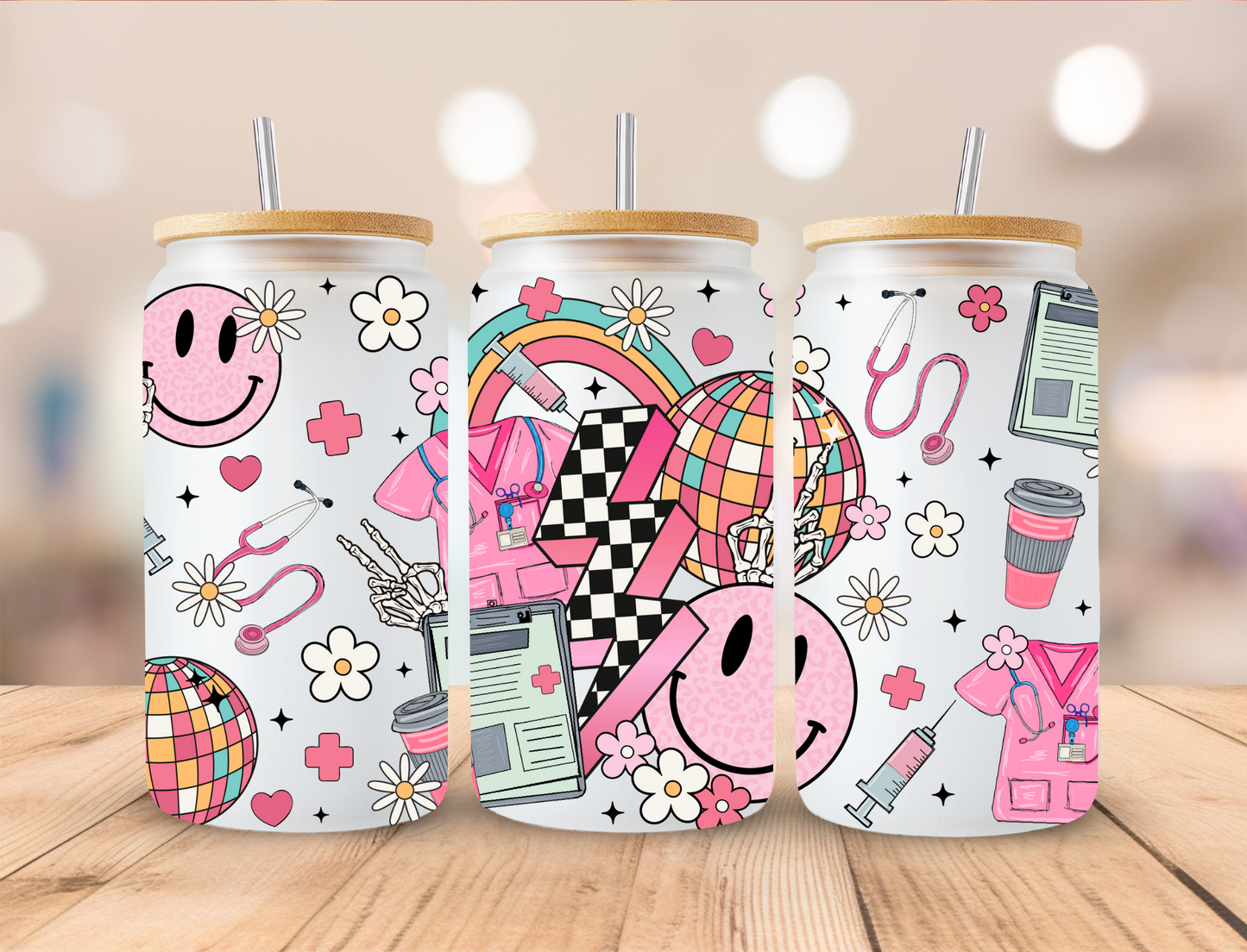 Retro Doctor - 16 oz / 20 oz Libby UV DTF Wrap